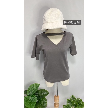 LOH-TOO เสื้อแขนสั้น แต่งคาดคอ พร้อมส่ง