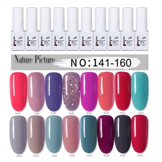 ยาทาเล็บเจล Nature UV/LED สีทาเล็บ ยาทาเล็บGel 6ML. (สี141-160)