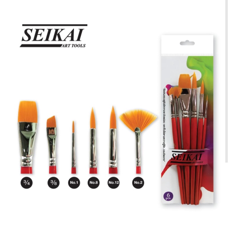 ชุดพู่กันสีน้ำ 6 ด้าม SEIKAI รุ่น SE6-JN4 ราคา ถูกที่สุด ดีลบีเคเค