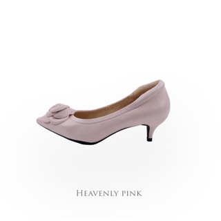 WOO Daliayah Heel Shoe รองเท้าหนังแกะส้นสูง สีชมพู Heavenly Pink