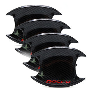 เบ้ากลมรองมือเปิดประตู เครฟล่า โลโก้แดง "ROCCO" Carbon 4Dr Bowl Insert Handle Cover Toyota