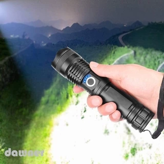 XINSITE ไฟฉายแรงสูง Led ไฟฉายยุทธวิธี USB ชาร์จ (พร้อมแบตเตอรี่ 18650) Cree XHP50