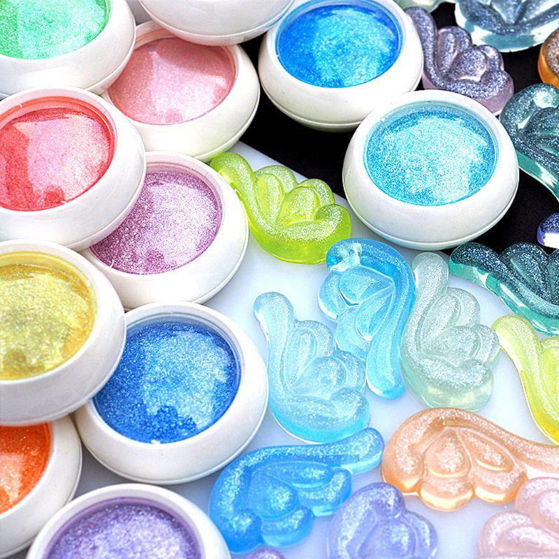 ✿INF✿Pearl Escent Mica Candy Color Suspended Glitters Sequin Resin Pigment Epoxy Mold Jewelry DIY