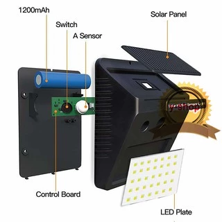 Solar motion sensor light 35led 3โหมด มีไฟหรี่ ไฟติดผนังโซล่าเซลล์พลังงานแสงอาทิตย์ *