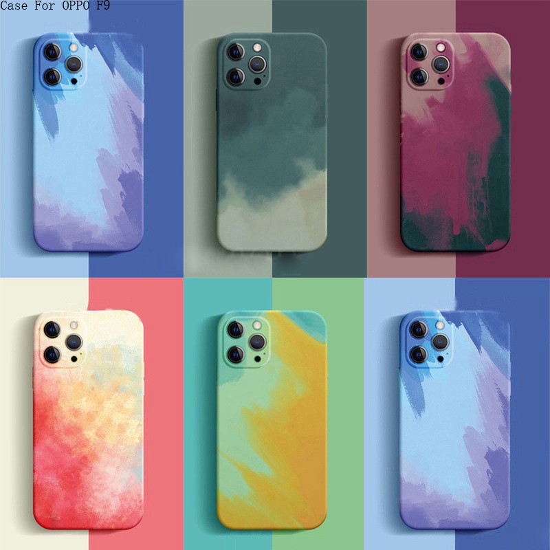 OPPO F9 F11 Pro F1S A59 Find X3 ออปโป้ สำหรับ Case Watercolor Gradient เคสโทรศัพท์ Back Cover