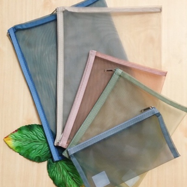 ซองซิปตาข่ายอเนกประสงค์ กระเป๋าซิป สำหรับใส่เอกสาร ใส่เครื่องเขียน ขนาด A4, A5, Aกับ