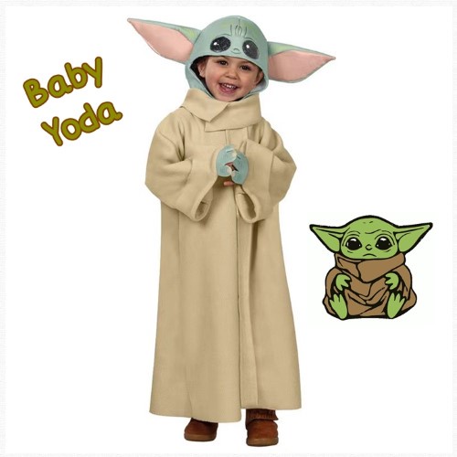 7C264 ชุดเด็ก ชุดโยดา โยดา อาจารย์โยดา สตาร์วอร์ส โกรกู / Grogu Children Baby Porfessor Costume