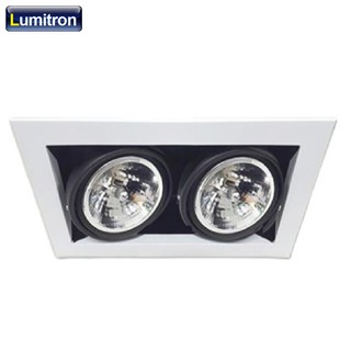 โคมไฟดาวน์ไลท์เหลี่ยมปรับมุมได้ รุ่น LMDL-713-2 ก 19.5 ย 35ซม.  LED AR111 สีขาว โคมเปล่า