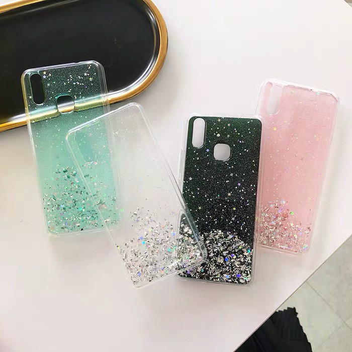 เคสโทรศัพท์สีใสแบบนุ่มประดับเลื่อมสําหรับ vivo v15 s1 y17 y12 y11 y15 y13 y93 y91c v11 pro z5x iqoo 