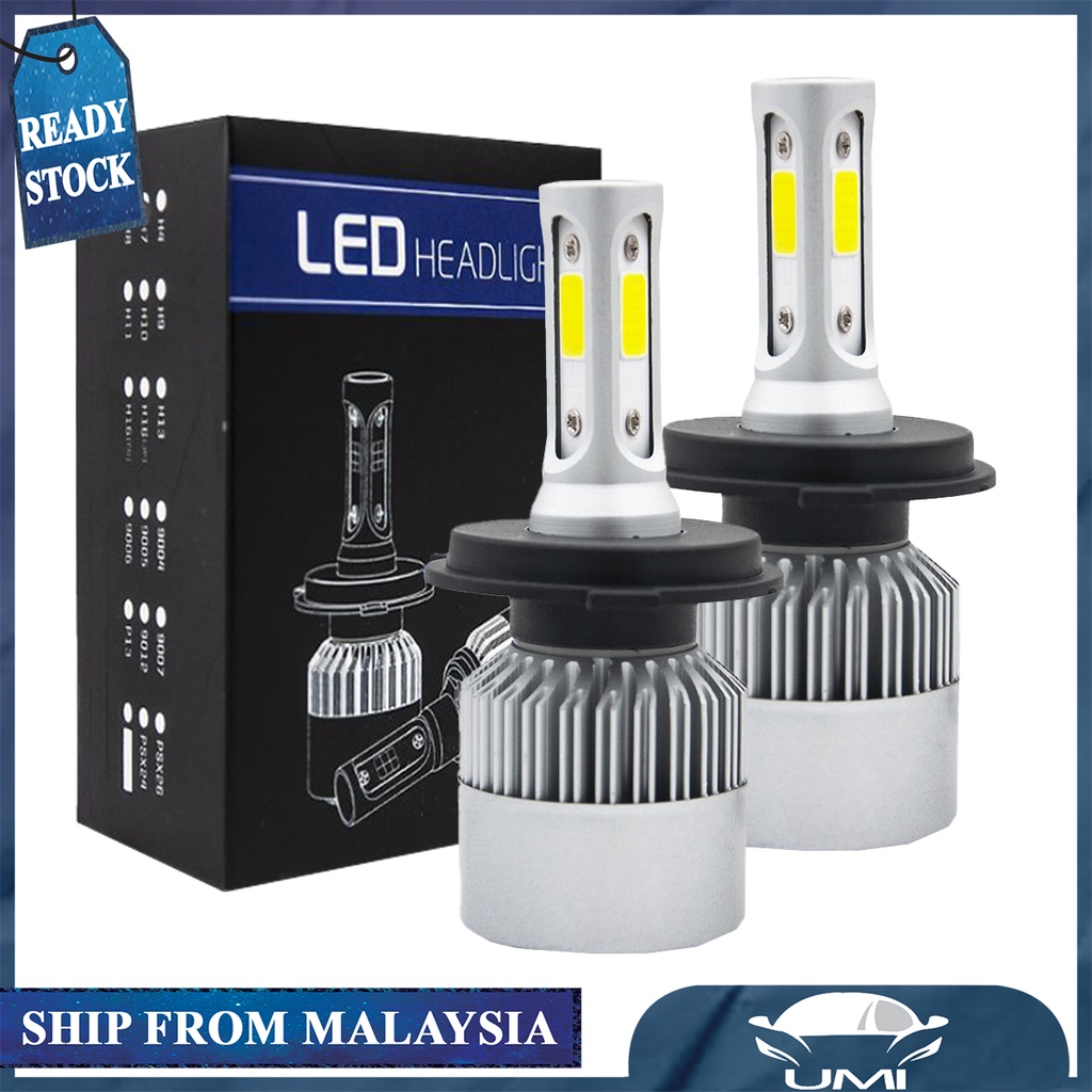 2 ชิ้น S2 ไฟหน้า 6000 K H1 H3 H4 H7 H8/9/11 36W ไฟรถไฟตัดหมอกหลอดไฟ Kereta Lampu Putih Myvi Saga Vio