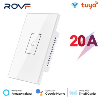 Rovf สวิตช์เครื่องทําน้ําอุ่น WIFI 20A 4400W ควบคุมด้วยเสียง สําหรับเครื่องปรับอากาศ Alexa Google