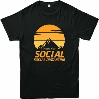 เสื้อยืด ลาย Social Distancing Made For Social Hiking And Outdoor Camping Xmas Happy Party Funny Top Tees สําหรับตั้งแคม