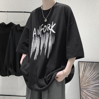 @demeanorเสื้อยืดคอกลมผู้ชาย / ฮิปฮอปทรงหลวมสไตล์ฮ่องกง【M-3XL】