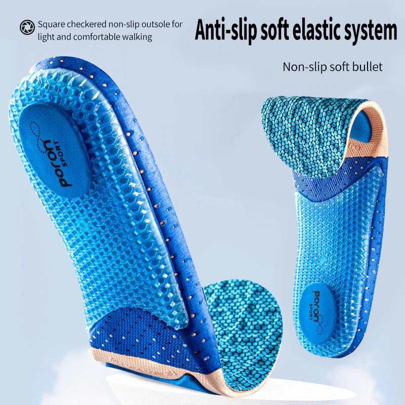 Poron Insole USA แผ่นเสริมรองเท้า ซัพพอร์ตแรงกระแทก สำหรับ เดิน-วิ่ง ออกกำลังกาย เล่นกีฬา Shock Absorption Breathable