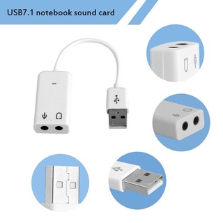 🚀ส่งเร็ว🚀USB SOUND 2.0 Card Adapter 7.1 Channel Gaming USB อะแดปเตอร์ 3.5mm สำหรับNoteBook/PC