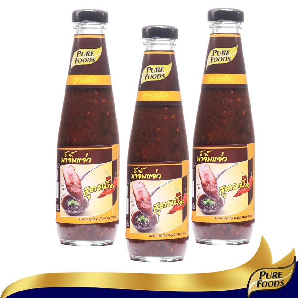 เพียวฟู้ดส์ น้ำจิ้ม แจ่วอีสาน สูตรเผ็ดขนาด 330 กรัม(Esan Chilli dipping Sauce)เหมาะสำหรับเมนู ปิ้ง ย่าง จิ้มจุ่ม น้ำจิ้ม Thai style Jeaw Esan sauce 330 grams