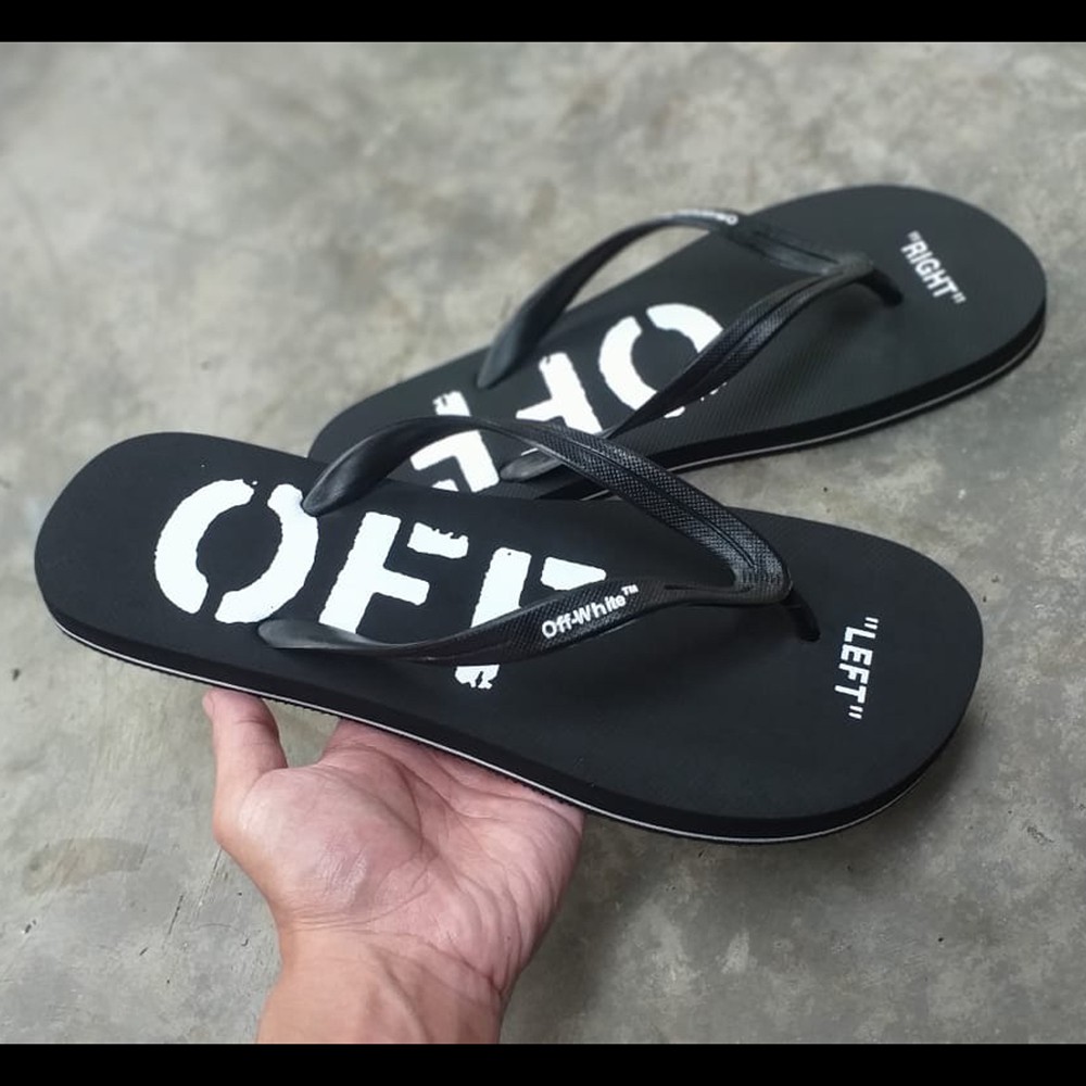 รองเท้าแตะสําหรับบุรุษและสตรี Distro Off White OFF BIG WORD Flip Flops รองเท้าแตะ Cool Motif