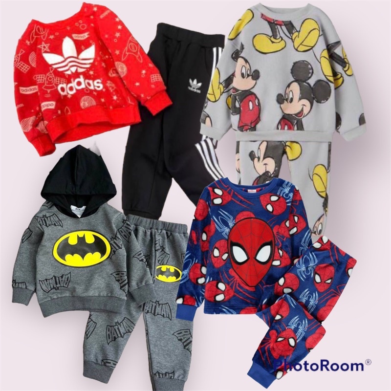 Boy Set Mickey Sportwear Superhero / Sweatshirt Kidswear / HM ispired Baju Budak