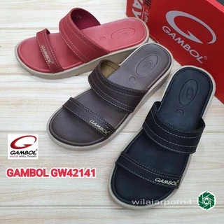 GAMBOL รองเท้าแตะสวมหญิง รุ่น GW42141 ไซส์ 36-39 สีดำ สีน้ำตาล สีอิฐ ยปส.