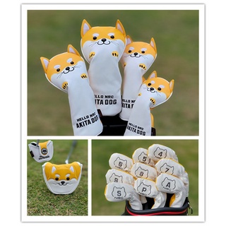 Akita Inu ชุดฝาครอบป้องกันหัวไม้กอล์ฟ อเนกประสงค์ 1 ชิ้น