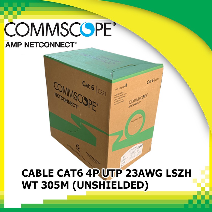 Commscope สายแลน CABLE,CAT6,4P,UTP,23AWG,LSZH,WT,305M,(UNSHIELDED)