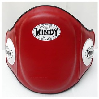 Windy Belly Pads protector TBLPV RedTraining Muay Thai MMA K1 เป้าท้องวินดี้ หนังแท้ สีแดง ( M,L) ป้องกันหน้าท้อง