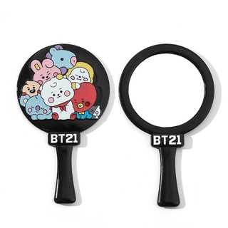 กระจกโต๊ะเครื่องแป้ง โลหะ ขนาดเล็ก แบบพกพา ลาย Kpop BTS TATA