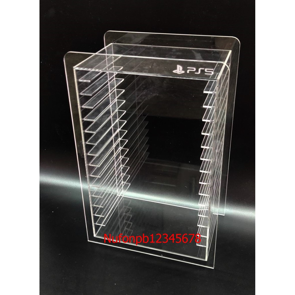 ที่วางแผ่นเกม PS5 แบบ 15 ช่องสีใส
