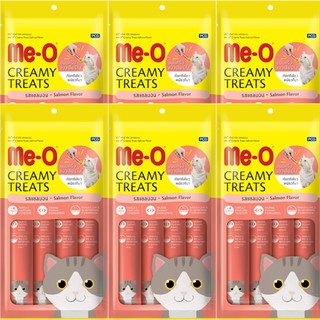 มีโอ ขนมแมวเลีย รสแซลมอน 60 กรัม (6 ห่อ) Me-O Creamy Cat Treat Salmon Flavor 60g (6 packs)