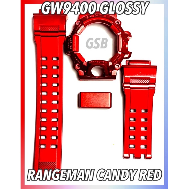 Merah Rm90 เท่านั้น! Bnb GW9400 RANGEMAN CANDY! Ironman เคลือบเงา สีแดง! สายนาฬิกาข้อมือ สีแดง สําหรับ BEZEL GSHCK ครบชุด KEEPER