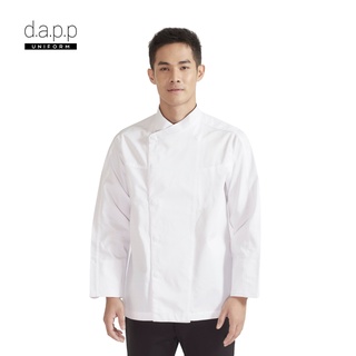 dapp Uniform เสื้อเชฟ ทอมมี่ แขนยาว Long sleeves chef jacket with press buttons and small chest pocket สีขาว(TJKW1009)