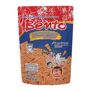 เบนโตะปลาหมึกปรุงรสอบกรอบรสสไปซี่ 30กรัม Bento Squid, crispy flavor, spicy flavor 30 g.