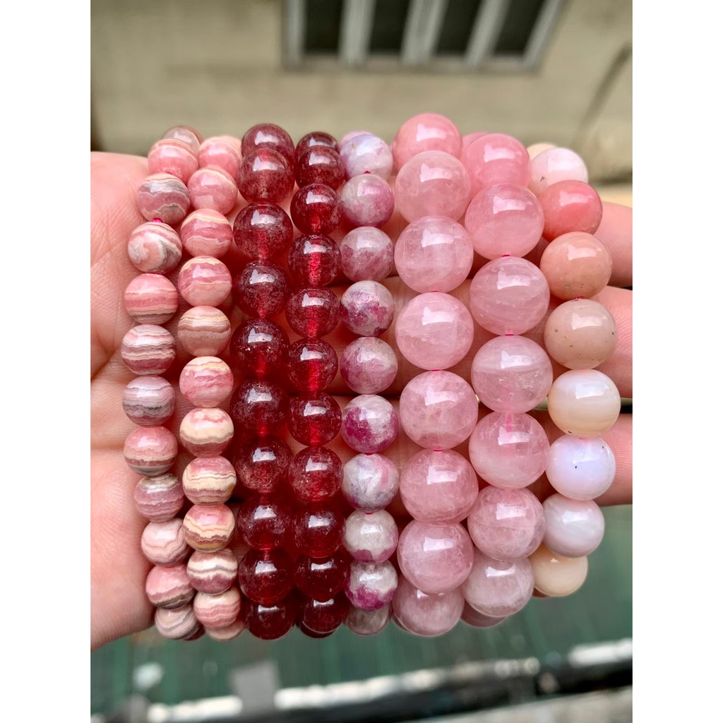 กำไลข้อมือ หินนำโชค โรสควอตซ์ มาดากัสก้า หินแห่งความรัก เนื้อคู่ เกรด AAA *หินแท้ ธรรมชาติ* - รูปที่ 2