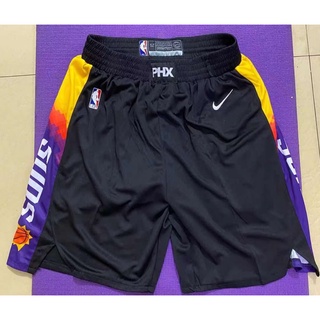 กางเกงขาสั้นบาสเก็ตบอล ปักลาย NBA Phoenix Suns Devin Booker Chris Paul Deandre Ayton Jae Crowder สีดํา สําหรับผู้ชาย 2021