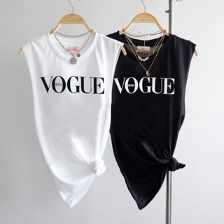 เสื้อแขนกุดVogue (พร้อมส่งค่ะ) เสื้อยืด เสื้อครอป เสื้อสายเดี่ยว