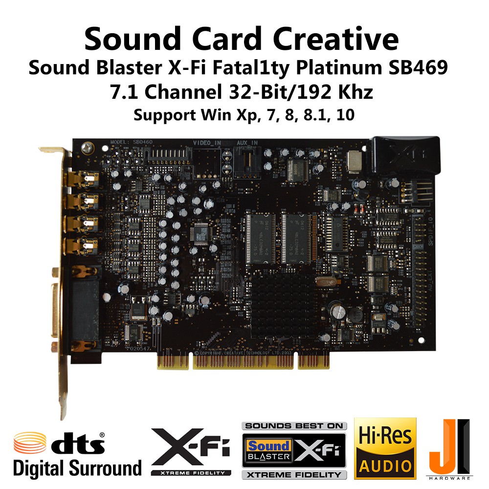 Sound Card Creative Sound Blaster X-Fi Fatal1ty Platinum SB0469 7.1 Channel (PCI) มือสอง