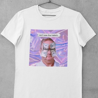 ROUNDคอลูกเรือNeckใหม่ เสื้อยืดลําลอง แขนสั้น พิมพ์ลาย CanT See The Haters Meme Meme Reaction Meme Stan Nbmcfk74Fofijc8