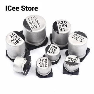 ตัวเก็บประจุอลูมิเนียมไฟฟ้า SMD 25V 35V 10UF 22UF 33UF 47UF 100UF 220UF 330UF 470UF 20 ชิ้น