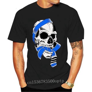 ผ้าฝ้ายคอกลมJiu-jitsu Skull บราซิลเลี่ยน ผ้าฝ้าย สไตล์คลาสสิก พร้อมเข็มขัด BJJ สีฟ้า#39; s เสื้อยืดผู้ชาย UI321T35550fro