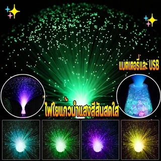 ไฟกลางคืน LED ไฟใยแก้วนำแสง Fiber Optic หลากสี ตกแต่งห้อง ยิปโซฟิล่า พร้อมส่ง