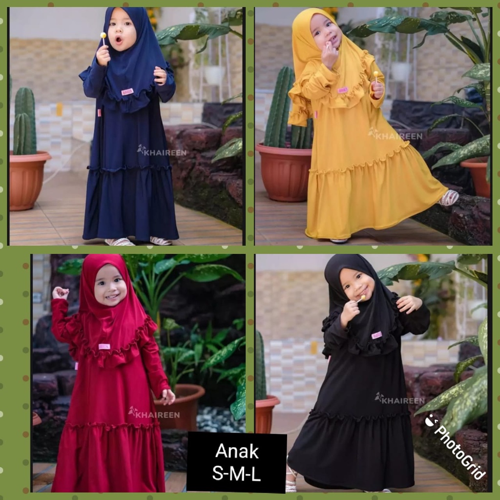 ใหม่ล่าสุด GILDRENS GAMIS HIJAB SET/SYARI GAMIS HIJAB SET สําหรับ RESPONSIBLE CHILDREN/YUM GAMIS