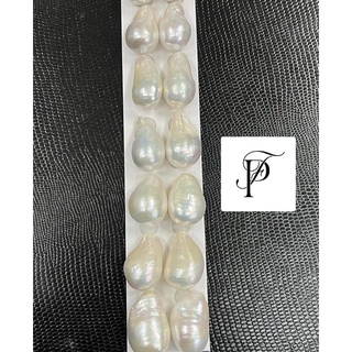 Big pearl baroque drop shaped stud earrings size 14-15 mm 🔥