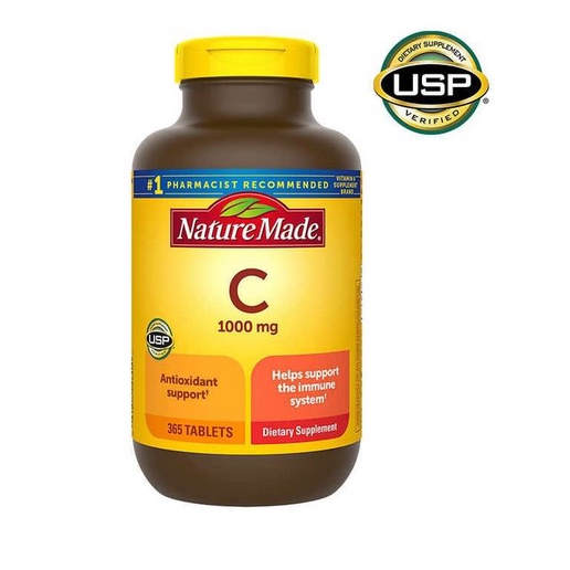 ขวดใหญ่ 365 เม็ด *พร้อมส่ง* วิตามิน C 1000 mg ยี่ห้อ Nature Made Vitamin C 1,000 mg., 365 Tablets