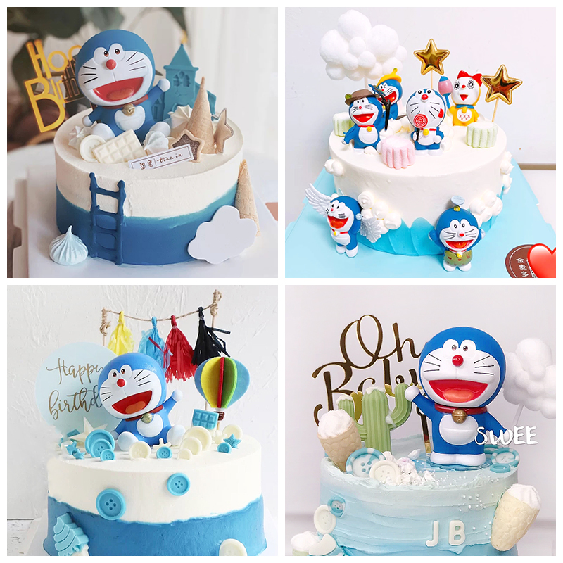 ท็อปเปอร์ลายโดเรม่อน&คิตตี้ สำหรับตกแต่งเค้กวันเกิด