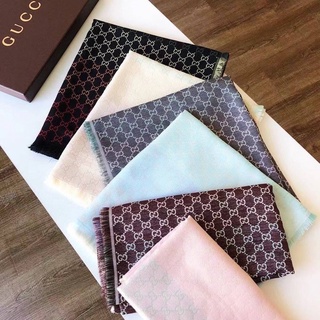 CUCCI ผ้าพันคอ GUCCI jACQUARD SCARF ผ้าคลุมไหล่🧣