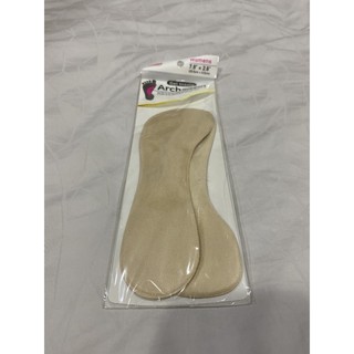 insole ที่ดันใต้รองเท้า arch support แผ่นเสริมรองเท้า หนังกลับสีเนื้อ มีกาว ขนาด 36-38