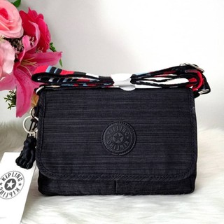 Black linen Kipling Shayna Crossbody Bag