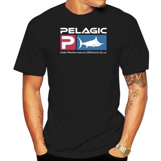 [COD]เสื้อยืดลําลอง ผ้าฝ้าย แขนสั้น คอกลม พิมพ์ลาย Pelagic สีดํา สําหรับผู้ชายS-5XL