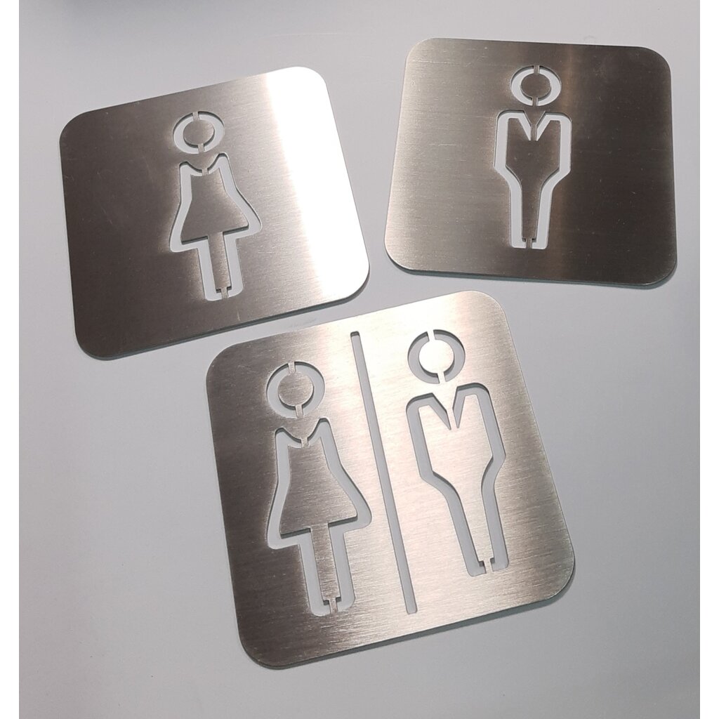 ป้ายห้องน้ำ สแตนเลส ฉลุเลเซอร์ ( ชุด8 ) *S-ONE design