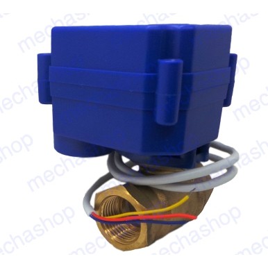 มอเตอร์วาล์วปิดเปิดน้ำไฟฟ้า 1/2นิ้วDC9-24V DN15 Bsp 2 way electric ball valve brass & Stainless 3สาย